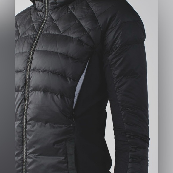2015 Lululemon Down For A Run Jacket Coat Black Size 6 Rare Excellent Condition - Picture 5 of 11